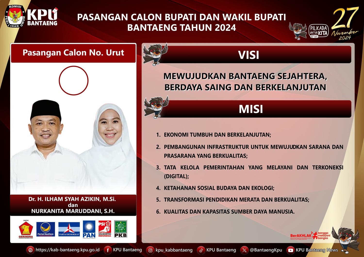 KPU Bantaeng Umumkan Visi Misi & Program Calon Bupati dan Wakil Bupati 2024