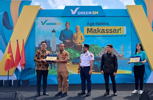 Dukung Visi Kota Rendah Karbon, Green SM Luncurkan Layanan Taksi Listrik di Makassar