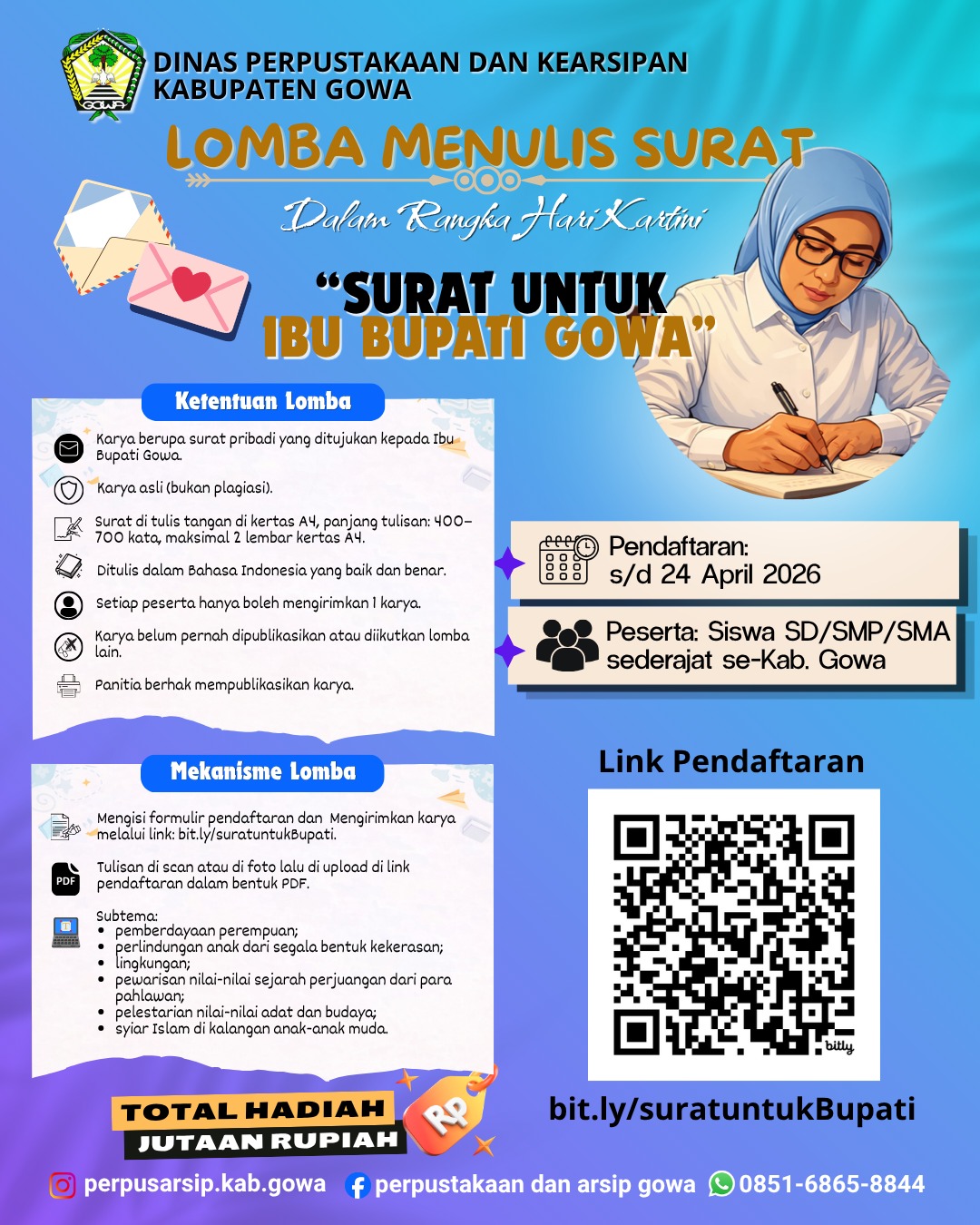 Hadiah Jutaan Rupiah Menanti, Pelajar Gowa Diajak Tulis Surat untuk Bupati Gowa