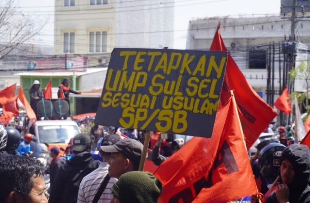 Buruh Tuntut Kenaikan Upah Rp3,6 Juta Jelang Penetapan UMP Sulsel 2024