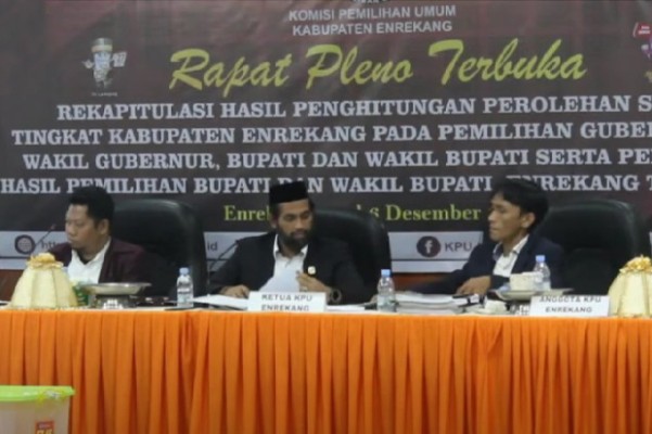 KPU Enrekang Selesaikan Rekap, Yusuf-Tenri Liwang Raih 75.638 Suara