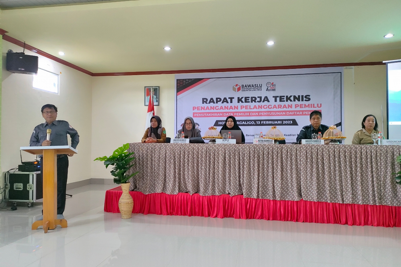 Bawaslu Lutim Gelar Raker Teknis Penanganan Pelanggaran Pemilu