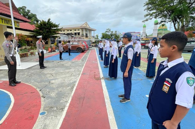 30 Siswa SMP di Luwu Timur Ikuti Pembinaan Patroli Keamanan Sekolah