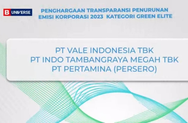 PT Vale Sabet 2 Penghargaan di Ajang Penganugerahan Transparansi Emisi Korporasi 2023