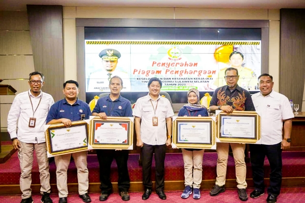 PT Semen Tonasa Sabet Penghargaan Bidang K3 Tingkat Provinsi Sulsel