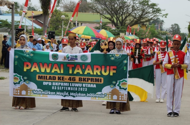 Pawai Ta'aruf dan Donor Darah Meriahkan Milad ke-46 BKPRMI Luwu Utara