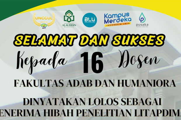 16 Dosen Fakultas Adab UIN Alauddin Lolos Hibah Penelitian Litapdimas 2024