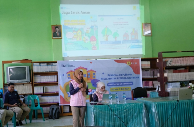 Srikandi PLN UIP Sulawesi Goes To School, Edukasi Pelajar Makassar Bahaya Kelistrikan
