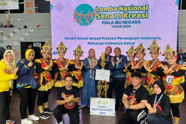 Tim Sulsel Raih Juara I Senam Kreasi Piala Ibu Negara 2024 di Jakarta