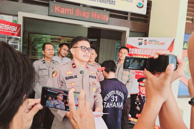 Polisi Amankan Pelaku Penganiayaan dengan Batu Bongkahan Cor di Parepare