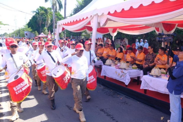 Sambut HUT RI, 68 Tim Ramaikan Gerak Jalan SKPD dan Ormas di Gowa