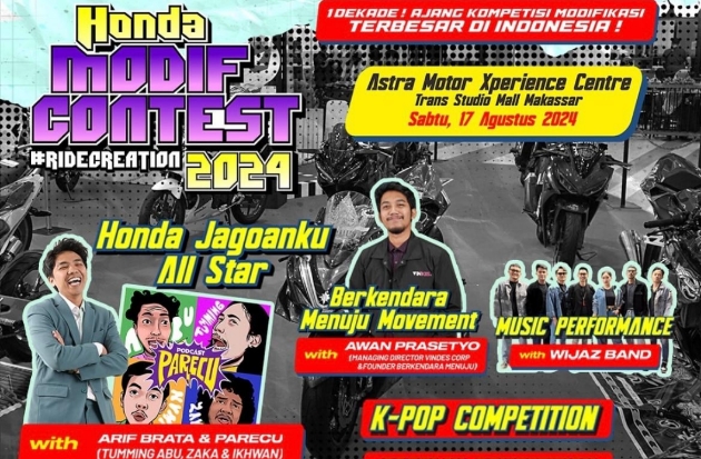 Kemeriahan Honda Modif Contest 2024 Hadir di Makassar