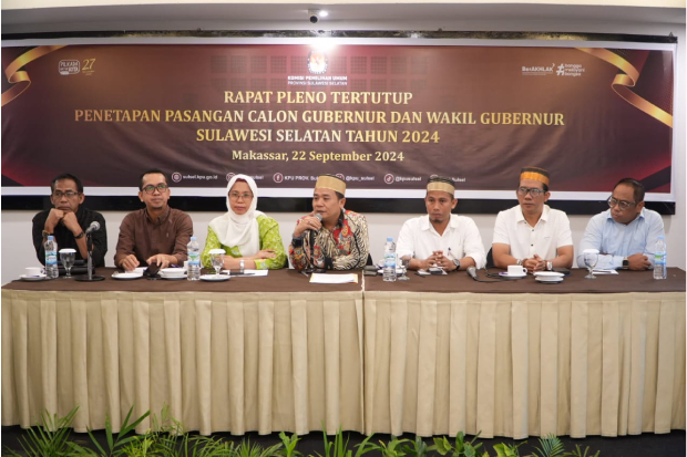 KPU Sulsel Tetapkan Sudirman-Fatma dan Danny-Azhar Sebagai Paslon di Pilgub 2024