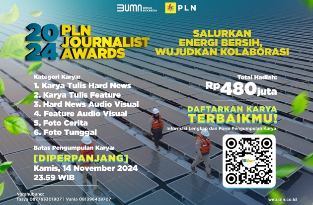 Masa Pendaftaran PLN Journalist Award 2024 Diperpanjang Hingga 14 November