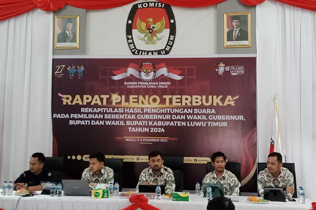 KPU Lutim Tetapkan Hasil Pilkada 2024, Ibas-Puspa Raih Kemenangan Mutlak