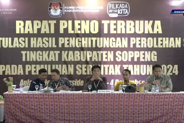 KPU Soppeng Rampungkan Rekapitulasi: SUKSES 80.266, SIAP ADA 61.758 Suara