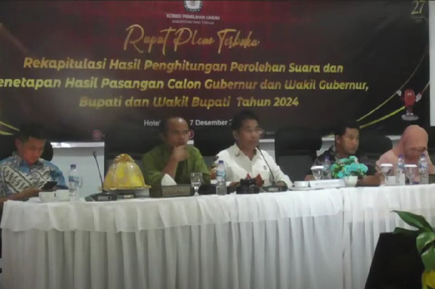 KPU Tana Toraja Selesaikan Rekap: Zadrak-Erianto 83.076, Victor-Jhon 50.636 Suara