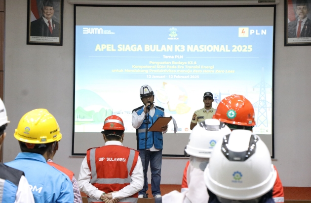 PLN UIP Sulawesi Gelar Apel Bulan K3 2025, Tekankan Zero Harm Zero Loss