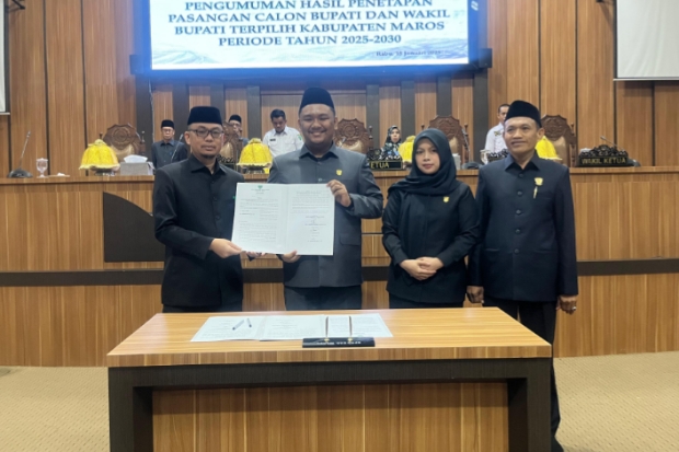 DPRD Maros Umumkan Calon Bupati-Wakil Bupati Terpilih Pilkada 2024