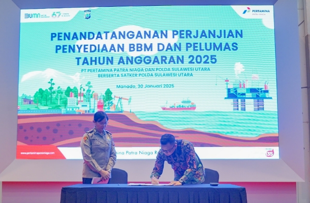 Pertamina Dukung Operasional Polda Sulut Lewat Perjanjian BBM & Pelumas 2025