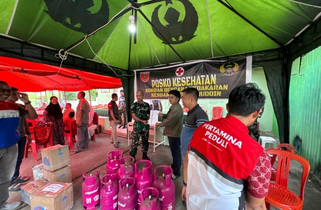 Pertamina Sulawesi Gerak Cepat Bantu Korban Kebakaran di Asrama Kesdam Hasanuddin