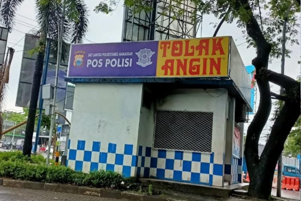 Pos Polantas di Jalan Sultan Alauddin Makassar Dilempar Bom Molotov