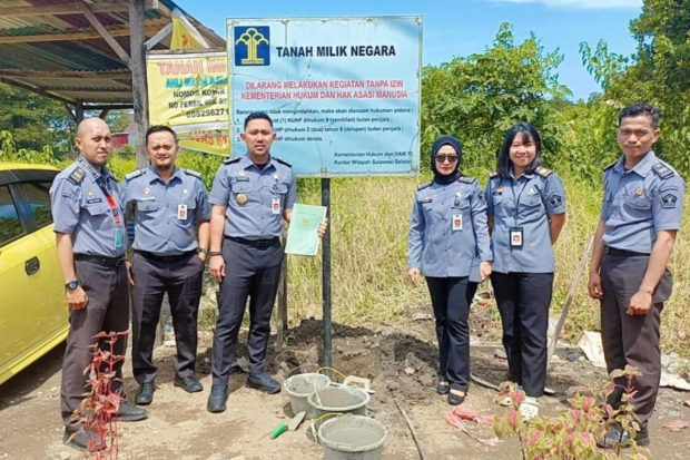 Amankan Aset Negara, Kemenkum Sulsel Pasang Papan Bicara