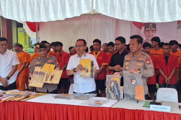 Polisi Sikat Ratusan Preman Selama Operasi Pekat, Paling Banyak Terlibat Kasus Sajam