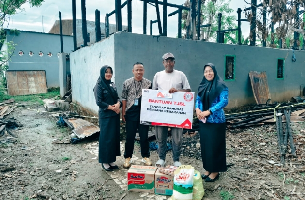 PT Semen Tonasa Bantu Korban Kebakaran di Kampung Lette & Leppangeng