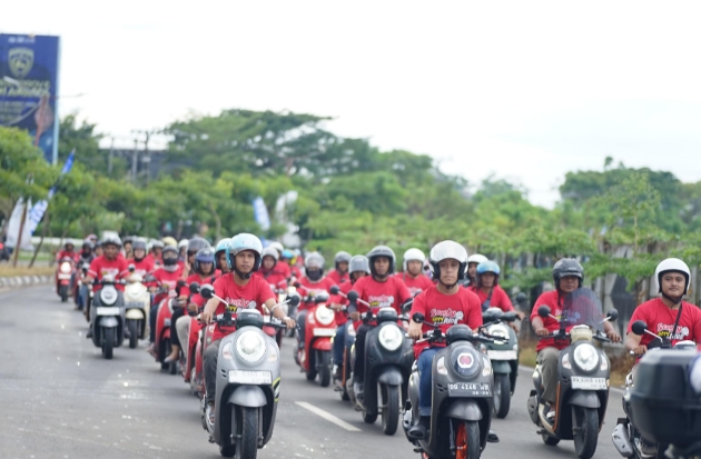 Astra Motor Sulsel Gelar Scoopy City Ride, 500 Rider Penuhi Jalan Makassar