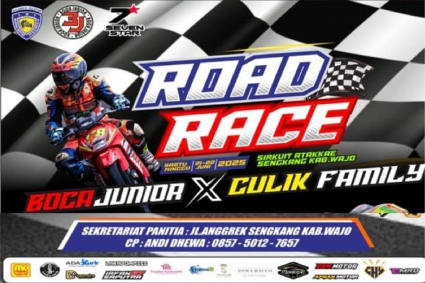 Road Race Perlombakan 12 Kelas di Sirkuit Attakae Sengkang
