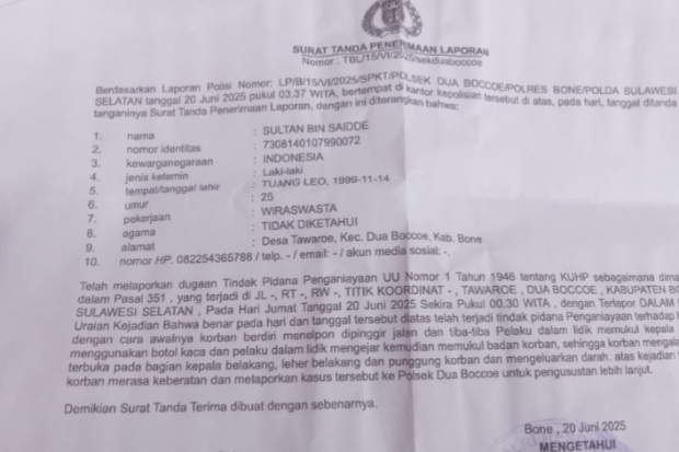 Warga Bone Derita Luka Berat Usai Dikeroyok, Pelaku Masih Bebas Berkeliaran