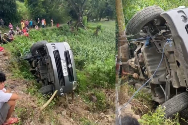 Minibus Terguling di Bontorappo Jeneponto, Satu Penumpang Meninggal