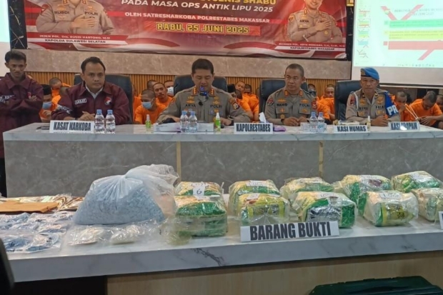 107 Pelaku Kasus Narkotika di Makassar Ternyata Jaringan Internasional Dari China