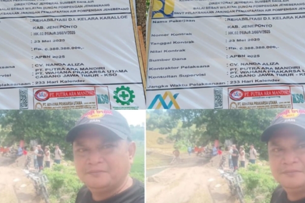 Proyek Irigasi Kelara-Karalloe Jeneponto Tuai Sorotan, Diduga Dikerja Asal Jadi