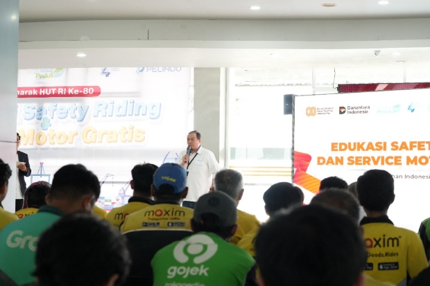 Sambut HUT RI, Pelindo Gelar Edukasi Safety Riding untuk 80 Ojol di Makassar