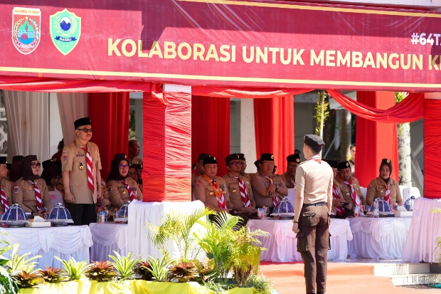 Sekda Sulsel Pimpin Apel Besar Hari Pramuka ke-64 di Barru