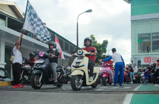 Asmo Sulsel Gelar Convoy Merdeka, 80 Honda Stylo Ikut Meriahkan HUT RI