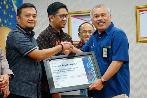 Kanwil Kemenkum Sulsel Raih Peringkat Pertama IKPA Terbaik Semester I 2025