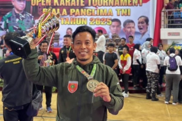 Anggota TNI Jeneponto Raih Emas Kejurnas Open Karate Turnamen Piala Panglima 2025