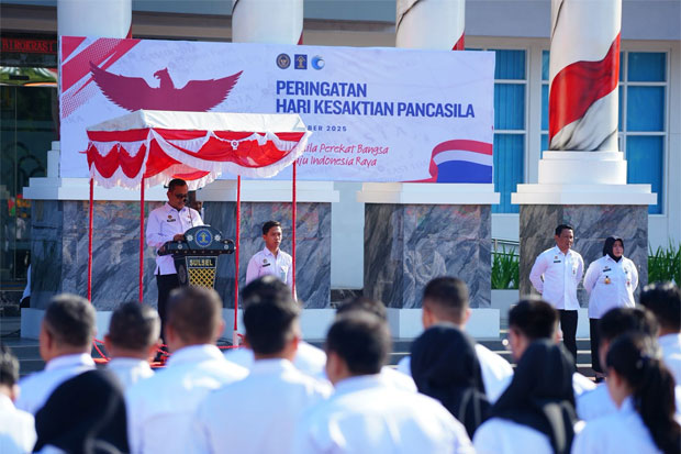 Kanwil Kemenkum Sulsel Bersama Tiga Kanwil  Peringati Hari Kesaktian Pancasila 2025