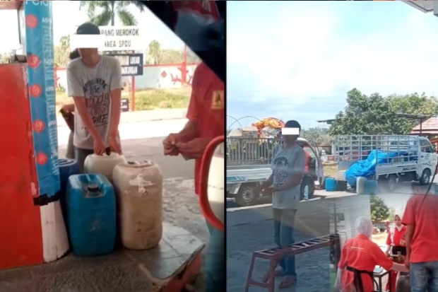 Viral, 2 Mobil Pikap di SPBU Jeneponto Bawa Jerigen Diduga Timbun BBM Bersubsidi