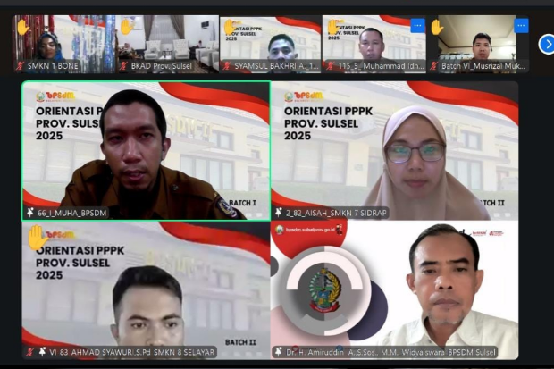 PPPK Ikuti Orientasi Melalui Distance Learning, BPSDM Sulsel Perkuat Nilai ASN BerAKHLAK