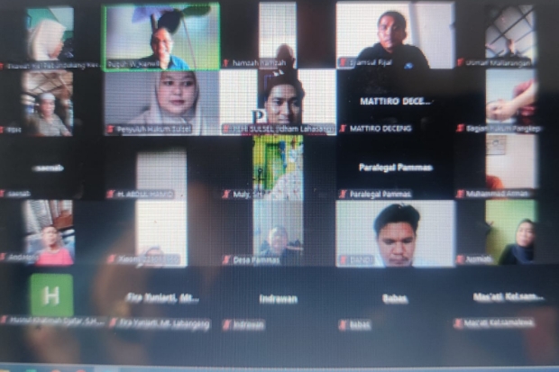 Puluhan Peserta Ikut Pelatihan Paralegal Desa di Kabupaten Pangkep