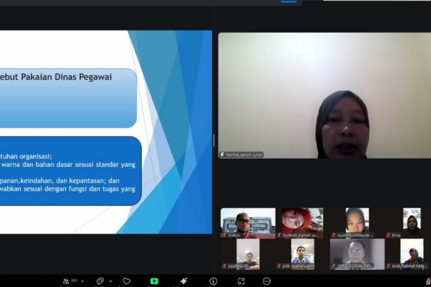 Kemenkum Sulsel Sosialisasi Aturan Baru Pakaian Dinas ASN saat Apel Sore Virtual