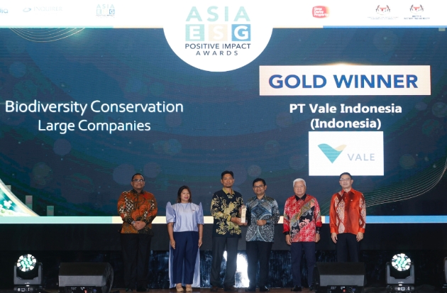 PT Vale Torehkan Prestasi Emas di Asia ESG Positive Impact Awards 2025