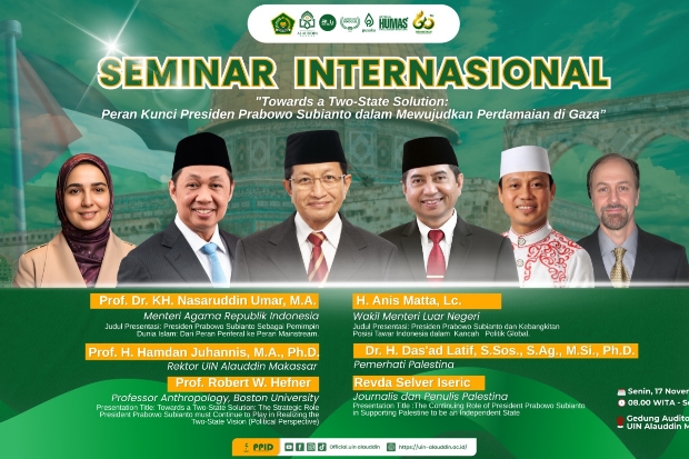 Yuk ke UIN Alauddin Senin Depan, Ada Seminar Internasional Bahas Perdamaian Gaza