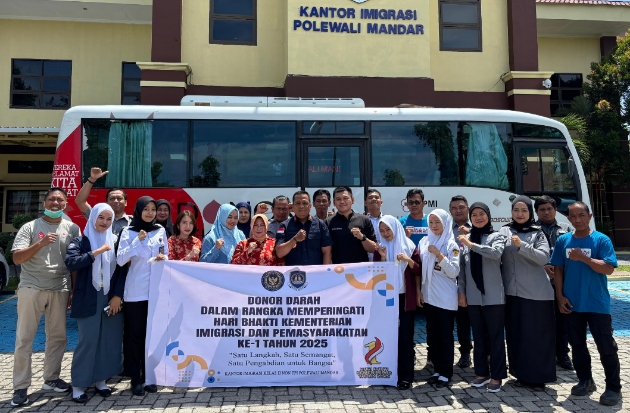 Imigrasi Polman Gelar Donor Darah di Hari Bhakti Imigrasi & Pemasyarakatan