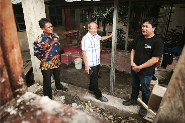 Pengawasan APBD, Kadir Cek Ruang Kelas dan Masjid yang Sedang Dibangun di SMK 02 Makassar