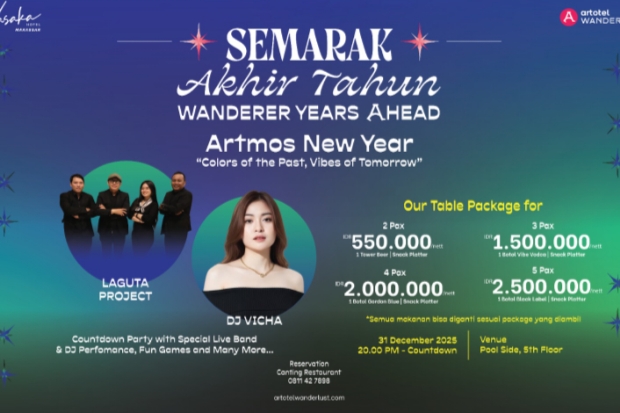 Malam Tahun Baru, Vasaka Hotel Makassar Hadirkan DJ hingga Art Touch Experience